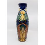 Moorcroft Cathedral pattern slender baluster vase designed by R Bishop, circa 1999, limited