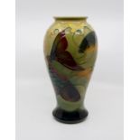 Moorcroft Carp pattern baluster vase, approx 31 cms tall, designed by Sally Tuffin, marked and