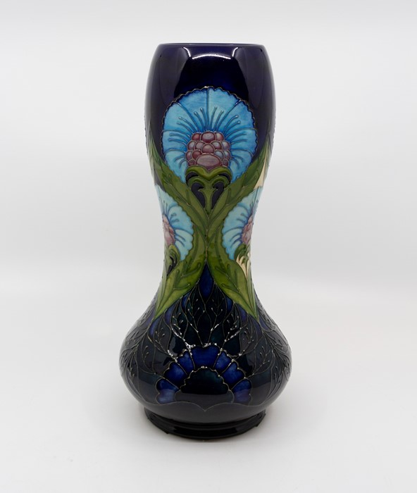 A one off Moorcroft Talents of Windsor Carnation pattern colour trial vase in waisted oviform, dated