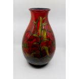 Moorcroft Flambe Tiger Lily baluster shaped vase, signed and dated 1947 to base, impressed marks,