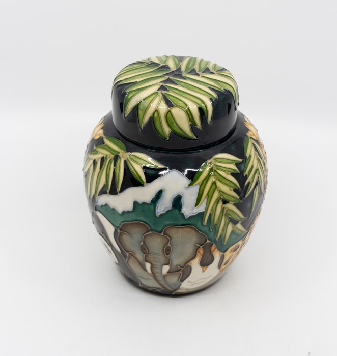 Moorcroft Noah's Ark pattern ginger jar, circa 1995, number 291, signed and marked to base, approx - Image 3 of 5