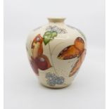 Moorcroft Butterfly globular vase on cream ground, circa 1997, signed and marked to base, in