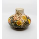 Moorcroft Dandelion pattern vase in squat baluster shape, circa 1995, limited edition 198/200,