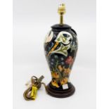 Moorcroft William Morris Golden Lily lamp base designed by Rachel Bishop, approx 37 cms including