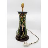 Moorcroft Holly Hatch pattern table lamp, approx 44 cms tall including fittings, numbered to base