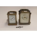 Two early 20th Century carriage clocks, brass Condtion: Both appear in working order. No signs of