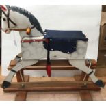 Triang style Rocking Horse, plastic head, wooden body on wooden trestle type rocker. 36 inches long,
