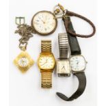 A collection of assorted wristwatches including makes Sekonda, Rotary, Universal 1950's watch,