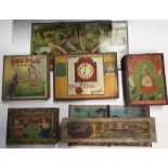 Vintage games collection: Chad Valley Clock Tidleywinks, Houp-La, Bob's Bridge Game, Dean's Dame