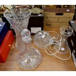 A 20th Century glass decanter; others (4)