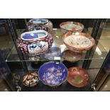 A collection of early to late Japanese and Chinese bowls, pots including Cloisonné and others.