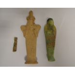 A collection of three stone Egyptian figures, the largest approx. 15cm.