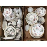 A Wedgwood "Tudor Rose" extensive part dinner & tea service including 8 dinner plates, 12 cups, 6