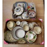 Assorted box of china, ceramics to include Royal Crown Derby, oriental bowls, English teapot, bowl