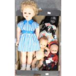 Rosebud dolls: 24" vinyl doll with original clothes, including Rosebud brooch; 15" black hard