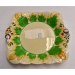 A Clarice Cliff hand-painted dish in cabbage leaf pattern made for Newport pottery circa 1930.