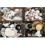 Collection of 20th Century dinner and tea wares including Posie Royal Albert, etc with glass ware (