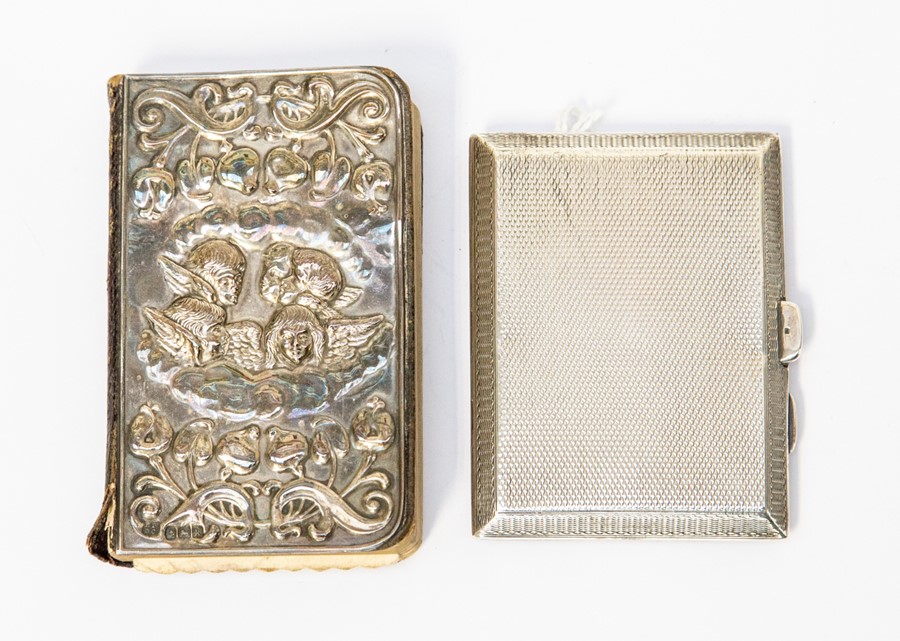 A silver cigarette case machine engraved decoration, cartouche initialled A.E.G, approx. 60mm x