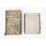 A silver cigarette case machine engraved decoration, cartouche initialled A.E.G, approx. 60mm x