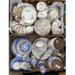 A collection of china part tea sets including: Blairs "China" blue and white 6 piece including slope