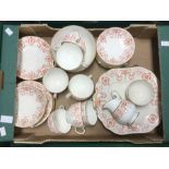 19th Century Adams pattern tea set, circa 1840 including slop bowl, plates, cream jug, cups and