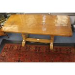 A 20th Century oak "Beaverman" craft by Colin Almack coffee table, rectangular top on hexagonal