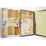 A Solingen German gold plated 70 piece canteen of cutlery, each piece 23ct gold plated, comprising