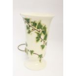 A Moorcroft Ivy Leaf pattern up-lighter lamp, circa 1987, cream ground with tube lined ivy leaves,