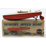 A boxed Hornby Speed Boat, Coronation, complete with key, appears to be in a non-working order