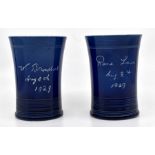 A pair of Pearson & Co 1929 Marriage Cups, W Broadbent, August 8th 1929 and Rene Lowe of the same