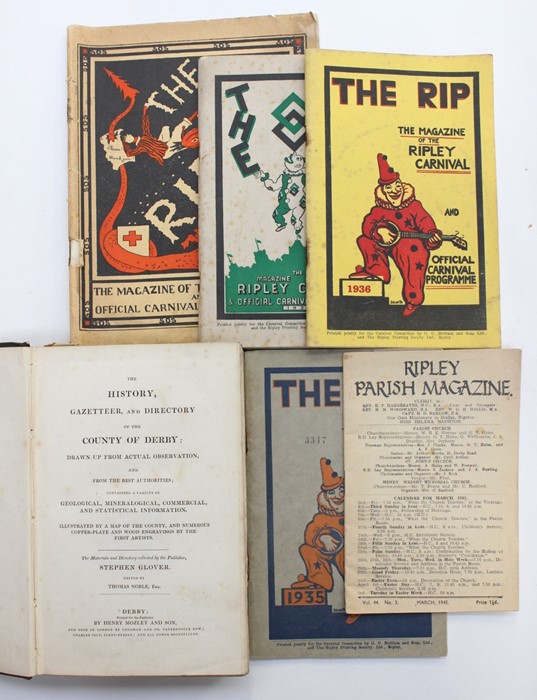 Derby interest; 19th Century history of Derby, along with Ripley Carnival magazines from the 1930's