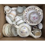 A collection of assorted 19th Century tea wares, hand painted including teapot, various cups,