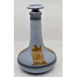 Staffordshire Grecian style wine bottle with stopper, late 19th Century