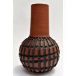Poole pottery studio Atlantis vase by Jennie Haigh A11/1. Ovoid body with cylindrical neck, groove