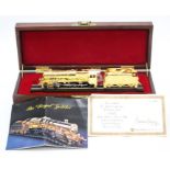 A boxed Apollo 2000 Limited Edition, 24K Gold Replica of a Class 5XP 4-6-0 Jubilee OO gauge