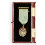 A cased 9ct gold Durham County Federation of Head Teachers Medal.