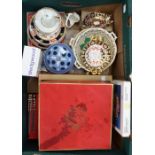 A collection of ceramics including Royal Crown Derby Imari 1128 lozenge shaped dish on raised