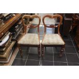 A pair of Victorian mahogany Balloon back chairs (2)