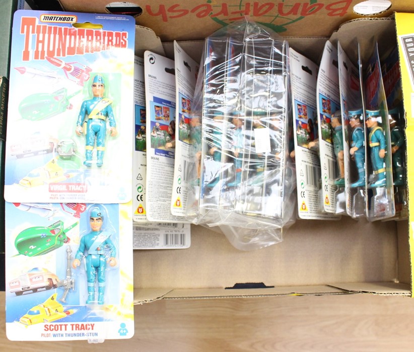 Thunderbirds Figures, complete set of 10 plus 15 assorted, all unused on cards. Made by Matchbox,