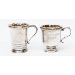 London 1965  and Birmingham 1939 silver christening mugs 7.38 ozt approx