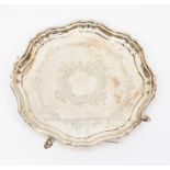 A Sheffield silver salver, cartouche empty, George V 1919, approx 12.46 troy oz, 387.6gm