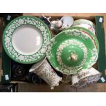 A collection of late 19th Century, early 20th Century porcelain items, including plates, vases,