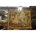Late 20th century wall tapestry with pole
