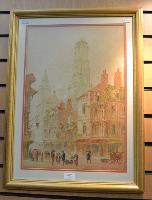 Paul Braddon (1864 - 1938), a pair of watercolours depicting European street scenes, each signed