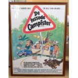 A Danish 1975 Film Poster for "Carry on Behind". Image size 84cm x 61cm. Framed.