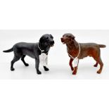 Two Border Fine Arts figures, comprising Dogs & Pups Galore, Labrador standing black and Dogs and