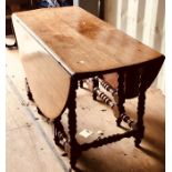 Early 18th Century oak gale leg table with turned supports