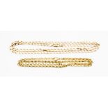 A 9ct gold filed curb link chain, length approx. 20'', along with a 9ct gold flat link curb chain,