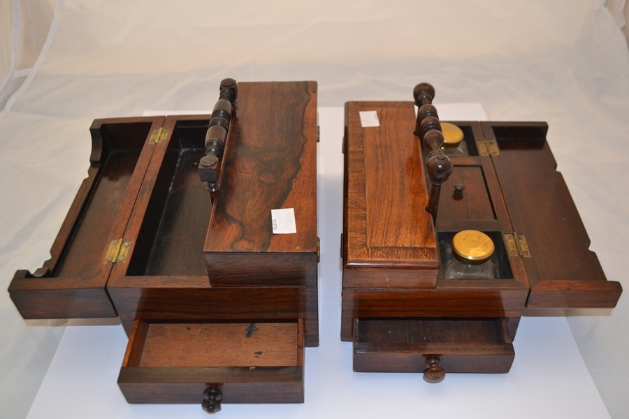 A pair of mahogany portable writing boxes, circa late 19th Century - Image 2 of 2