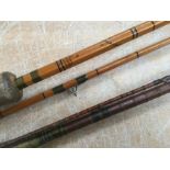 Angling interest: a split cane rod by Falcon of Redditch and another un-named split cane rod. (2)